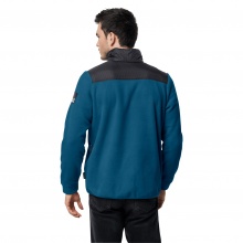 Jack Wolfskin Fleecejacke DNA Grizzly - winddichter, wattierter Schulterbereich - kobaltblau Herren